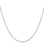14K Rose Gold Carded 1.15mm Cable Rope with Spring Ring Clasp Chain - Image 2