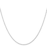 14K White Gold Carded 1.15mm Cable Rope with Spring Ring Clasp Chain - Image 2