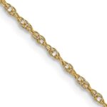 14K Carded 1.15mm Cable Rope with Spring Ring Clasp Chain