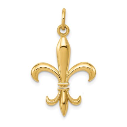 14k Hollow Fleur De Lis Charm