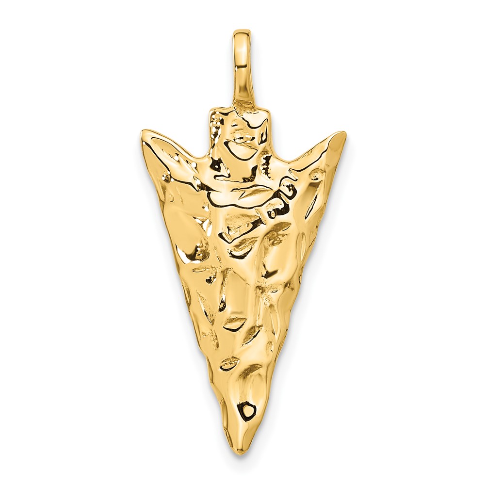 A0932.jpg 14k 3-D Textured Arrowhead Charm - Image 1