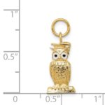 14K Enameled Graduation Owl Charm - Image 2