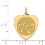 14k HAPPY BIRTHDAY 18mm Engravable Heart Disc Charm - Image 4