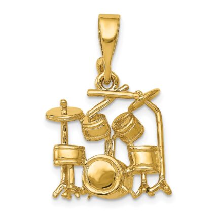 14K 3-D Drum Set Charm