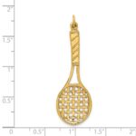 14K Large 3-D Tennis Racquet Pendant - Image 4