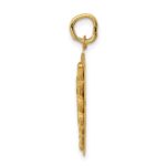 14k Engravable Back Caduceus Disc Charm - Image 2