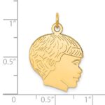 14k Solid Polished Boys Head Charm - Image 4