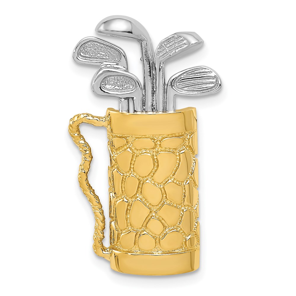A9477.jpg 14k Two-tone Golf Bag with Clubs Pendant - Image 1
