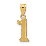 14k Polished Etched Number 1 Pendant