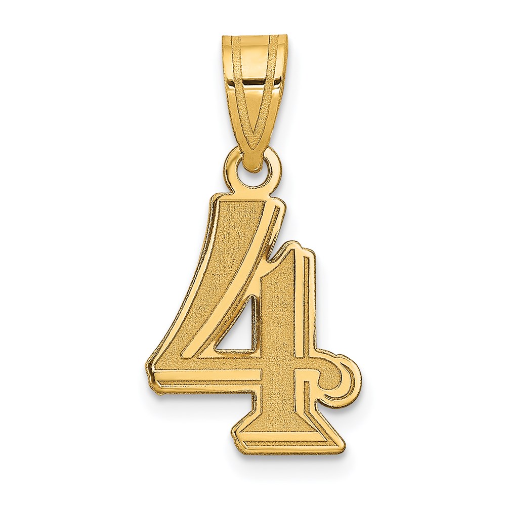 AEN04.jpg 14k Polished Etched Number 4 Pendant - Image 1
