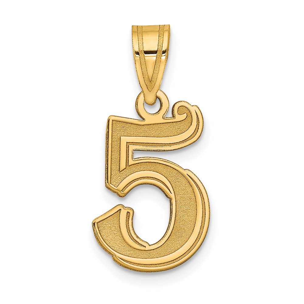AEN05.jpg 14k Polished Etched Number 5 Pendant - Image 1