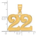 14k Polished Etched Number 22 Pendant - Image 4
