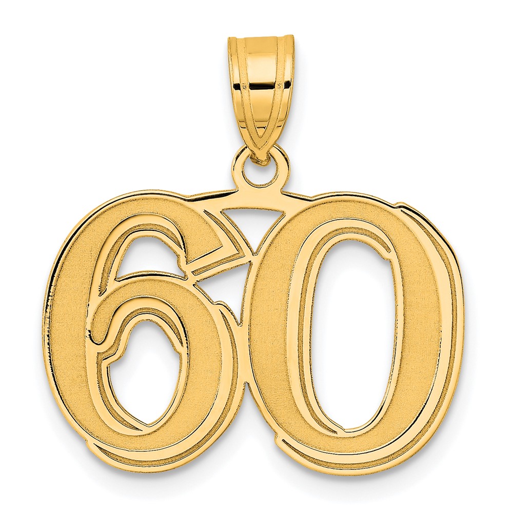 AEN60.jpg 14k Polished Etched Number 60 Pendant - Image 1