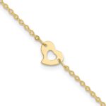 14k Polished Cut-out Heart Plus Extender - Total Anklet