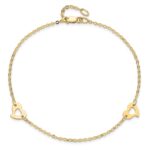 14k Polished Cut-out Heart Plus Extender - Total Anklet - Image 4