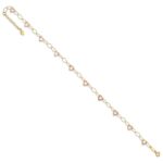 14k Two-tone Hammered Open Hearts and Oval Link Plus Extender - Total Anklet - Image 7