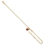 14K Red and Black Enameled Ladybug Plus Extender - Total Anklet - Image 7