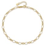 14k Fancy Figaro Link Plus Extender - Total Anklet - Image 5