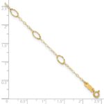 14k Textured Oval Shapes Plus Extender - Total Anklet - Image 5