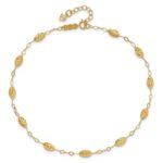 14k Textured Rice Puff Beads Plus Extender - Total Anklet - Image 4
