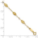 14k Textured Rice Puff Beads Plus Extender - Total Anklet - Image 5