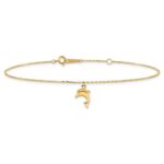 14k Dolphin Charm Dangle Plus Extender - Total Anklet - Image 3