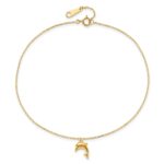 14k Dolphin Charm Dangle Plus Extender - Total Anklet - Image 4