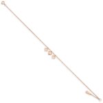 14k Rose Gold 3 Heart Dangles Plus Extender - Total Anklet - Image 2
