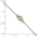 14K Two-tone Chain and Diamond-cut Beads Plus Extender - Total Anklet - Image 5