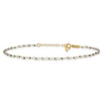 14K Two-tone Chain with Mirror Beads Plus Extender - Total Anklet - Image 3