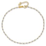 14K Two-tone Chain with Mirror Beads Plus Extender - Total Anklet - Image 5