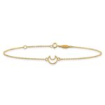 14K Textured and Polished Crescent Moon Plus Extender - Total Anklet - Image 3
