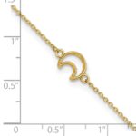 14K Textured and Polished Crescent Moon Plus Extender - Total Anklet - Image 4