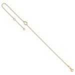 14K Textured and Polished Open Heart Plus Extender - Total Anklet - Image 7