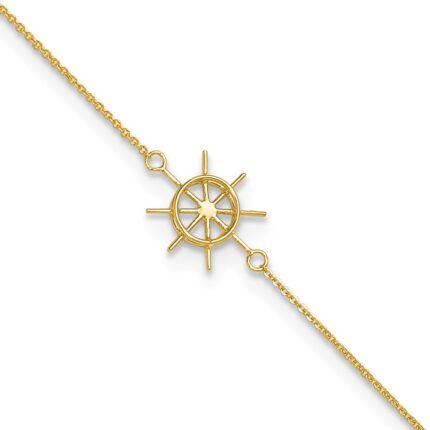 14k Ships Wheel Plus Extender - Total Anklet