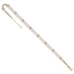 14k Tri-color 3-Strand Diamond-cut Beaded 9-Station Plus Extender - Total Anklet - Image 7