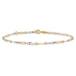 14k Two-Tone Polished Oval Twist Link Plus Extender - Total Anklet - Image 3