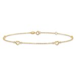 14K Open Hearts 4-Station Plus Extender - Total Anklet - Image 3