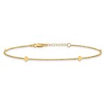 14K Polished Hearts 4-Station Plus Extender - Total Anklet - Image 3