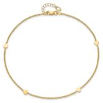14K Polished Hearts 4-Station Plus Extender - Total Anklet - Image 5