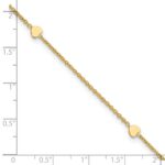 14K Polished Hearts 4-Station Plus Extender - Total Anklet - Image 4