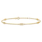 14K Fancy Filigree Link 5-Station Plus Extender - Total Anklet - Image 3