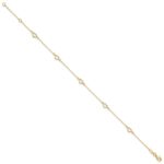 14K Open Heart and Chain 5-Station Plus Extender - Total Anklet - Image 2