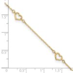 14K Open Heart and Chain 5-Station Plus Extender - Total Anklet - Image 7