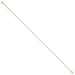14K Two-tone Diamond-cut Bead Plus Extender - Total Anklet - Image 2