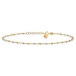 14K Two-tone Diamond-cut Bead Plus Extender - Total Anklet - Image 3
