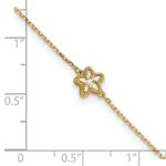 14K Polished Mother of Pearl Flower Plus Extender - Total Anklet - Image 5