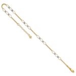 14k Two-tone Oval Links and Mirror Beads Plus Extender - Total Anklet - Image 5