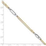 14K Two-tone Polished Diamond-cut 3-Station Plus Extender - Total Anklet - Image 6