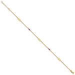 14k Polished Red Corundum Beads and Ovals Plus Extender - Total Anklet - Image 2